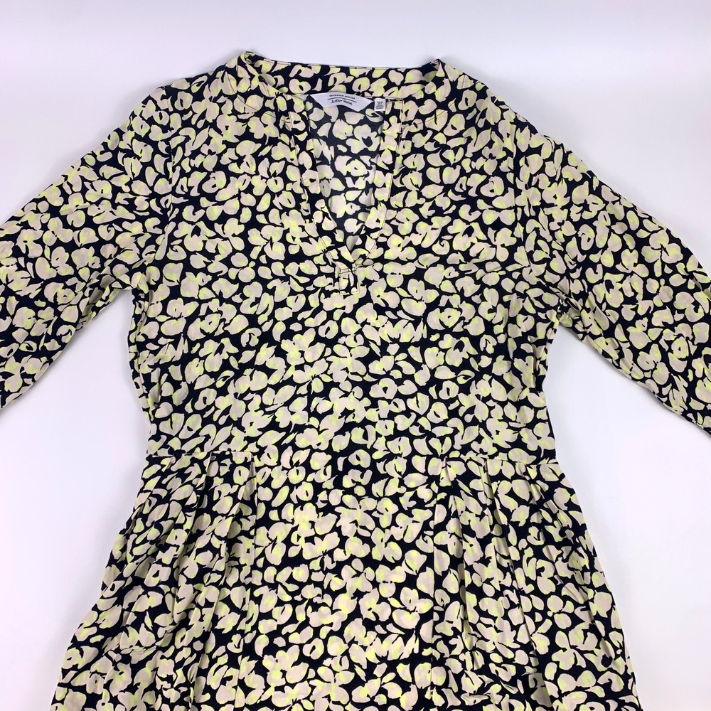 & Other Stories Floral Pleated Midi Dress Sz 4 AOP‎ LS Cuffed Pleated Skirt Side